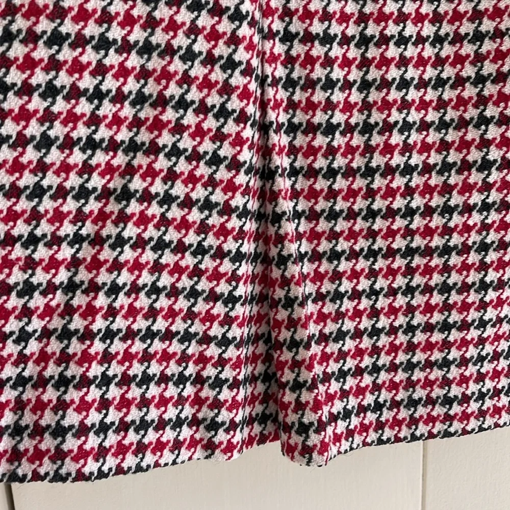 Talbots houndstooth lined Wool blend skirt white/black/red, in excellent cond - Picture 5 of 6